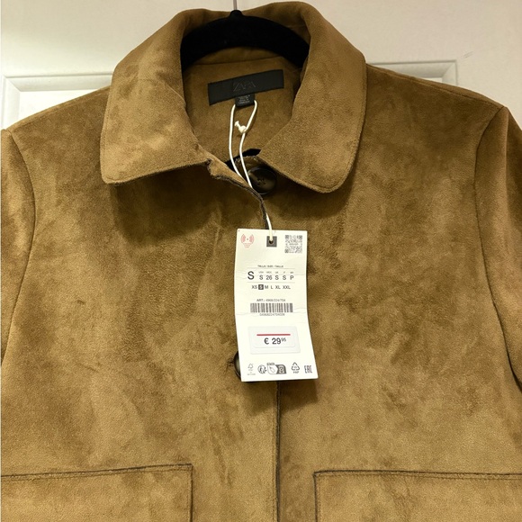 NWT Zara Cropped Brown Suede Jacket - Picture 4 of 4